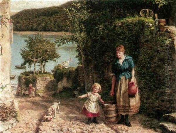 A Little Help Is Better Than Nothing Oil Painting by Henry John Yeend King