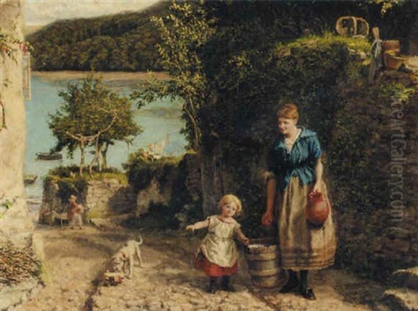 A Little Help Is Far Better Than Nothing Oil Painting by Henry John Yeend King