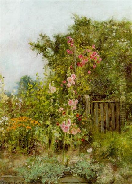 The Cottage Garden Oil Painting by Henry John Yeend King