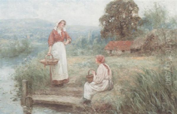 A Morning Conversation Oil Painting by Henry John Yeend King