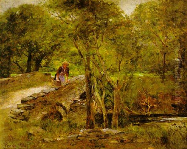 Den Gamla Bron I Skogen Oil Painting by Henry John Yeend King