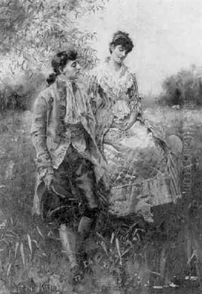 The Courtship Oil Painting by Henry John Yeend King