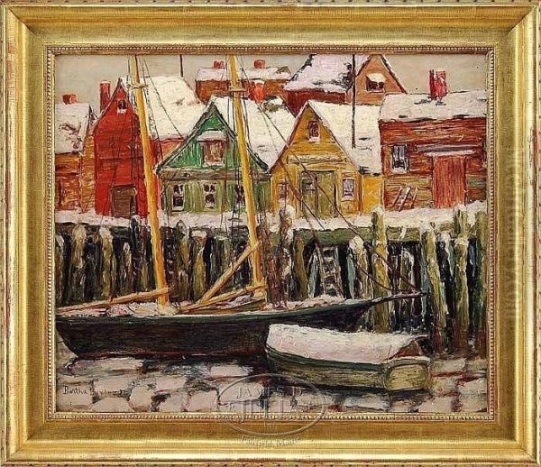 Frozen Harbor, Rockport Oil Painting by Elijah Baxter