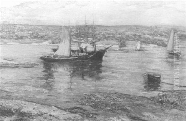 Gloucester Harbor Oil Painting by James S. King