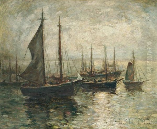 Gloucester Harbor Oil Painting by Paul Bernard King