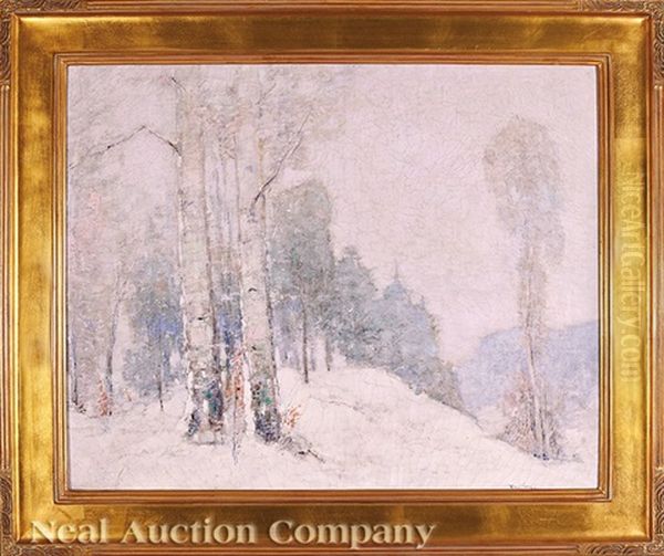 Snow Scene Oil Painting by Paul Bernard King