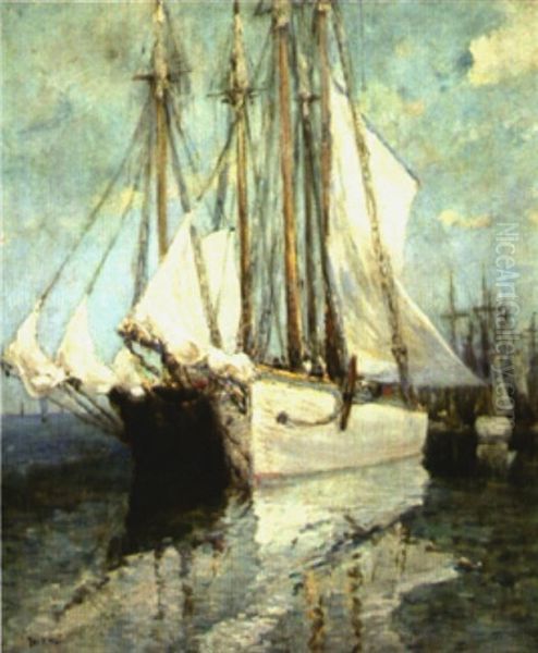 In The Harbor Oil Painting by Paul Bernard King