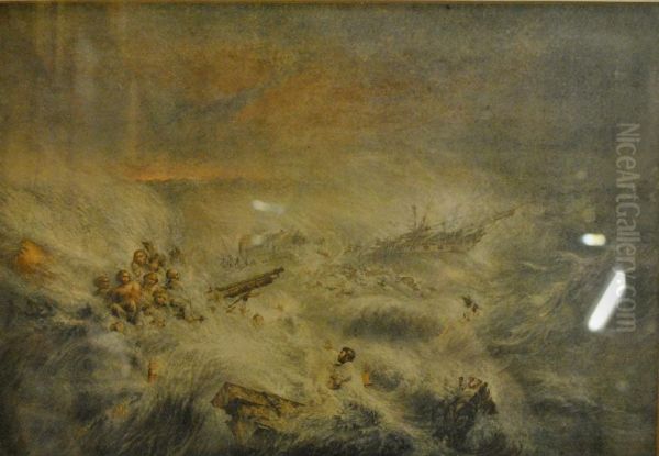 Wreck Of The Reliance Oil Painting by George Baxter