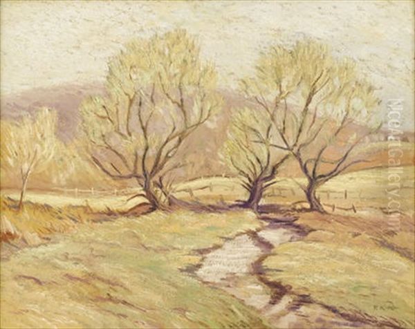 Old Willows In Spring Oil Painting by Paul Bernard King