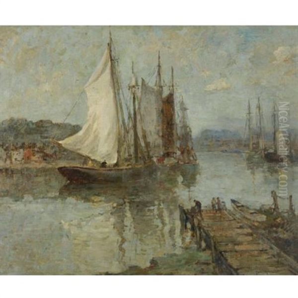 Harbor View Oil Painting by Paul Bernard King