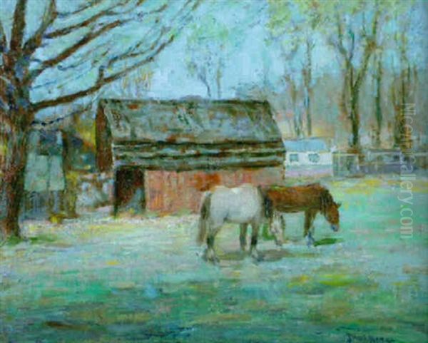 Long Island Barn Oil Painting by Paul Bernard King