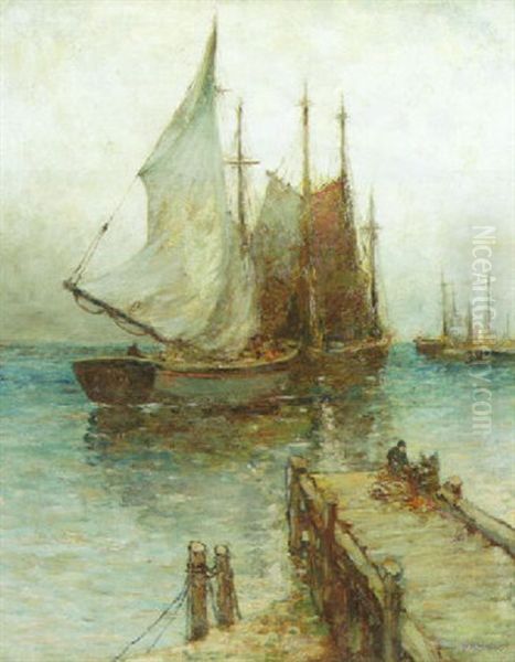 Chester Harbor Oil Painting by Paul Bernard King