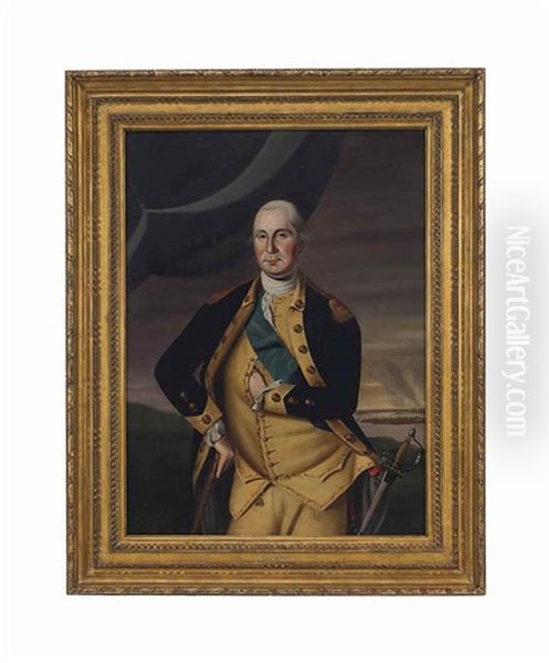 George Washington At Bunker Hill Oil Painting by Samuel King