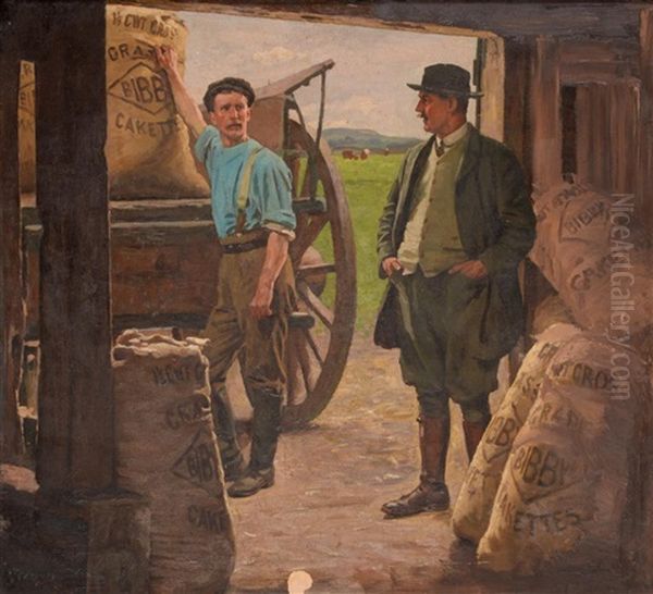 In Bibby's Warehouse Oil Painting by William Gunning King