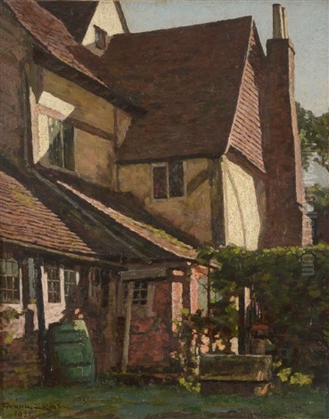 Goddards Green, Cranbrook, Kent, A Back Entrance Oil Painting by William Gunning King