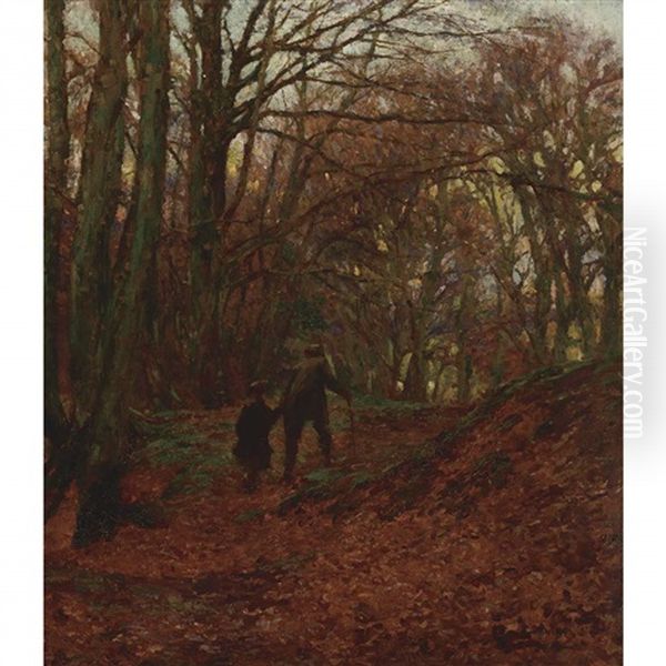 A Walk Through The Woods Oil Painting by William Gunning King