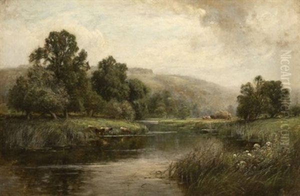 The Thames Near Pangbourne Oil Painting by Henry John Kinnaird