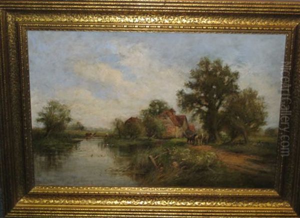 An Old Mill, Suffolk Oil Painting by Henry John Kinnaird