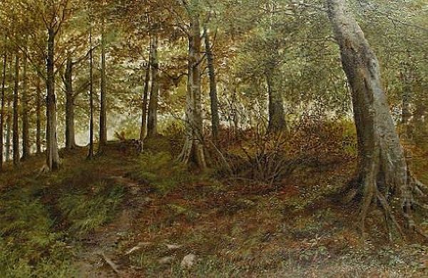 Heaning Wood, Yorkshire Oil Painting by Henry John Kinnaird