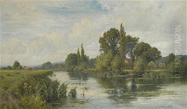 On The Thames Near Mapledurham Oil Painting by Henry John Kinnaird