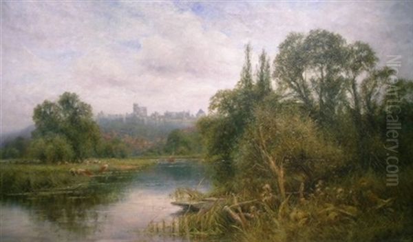 View Of Windsor Castle From The Thames Oil Painting by Henry John Kinnaird