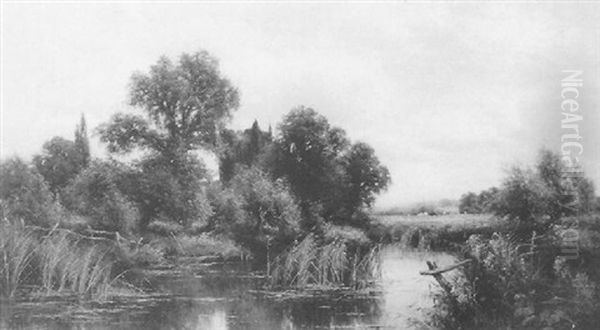 The Backwater At Wargrave On Thames Oil Painting by Henry John Kinnaird