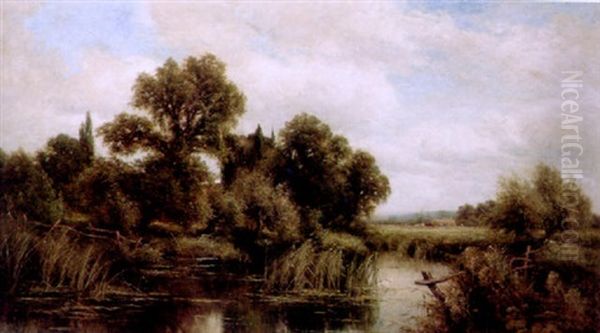 The Backwater At Wargrave On Thames Oil Painting by Henry John Kinnaird