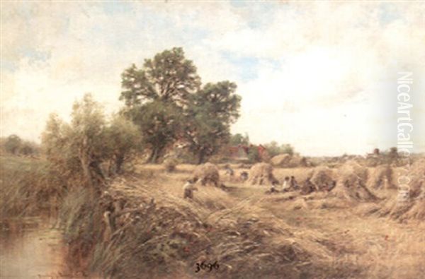 A Surrey Cornfield Oil Painting by Henry John Kinnaird