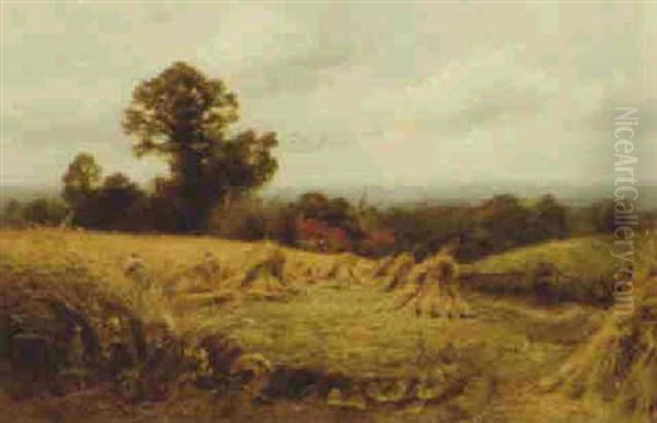 Harvest Oil Painting by Henry John Kinnaird