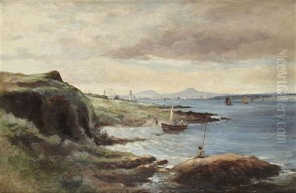 Dundee From Tayport, Fife Oil Painting by James Kinnear