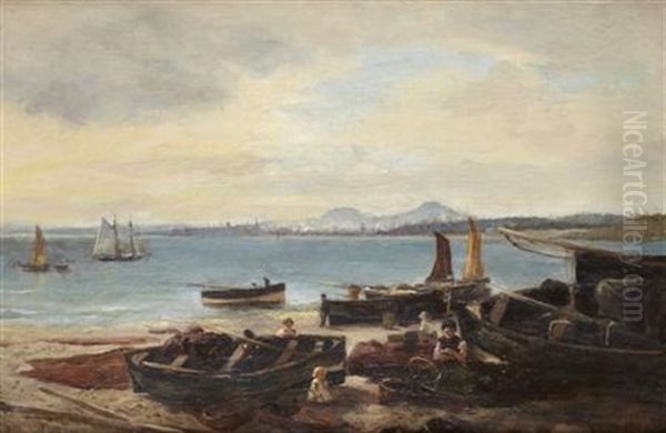 Dundee From Newport, Fife Oil Painting by James Kinnear