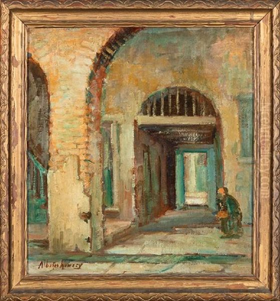 French Quarter Courtyard by Alberta Kinsey