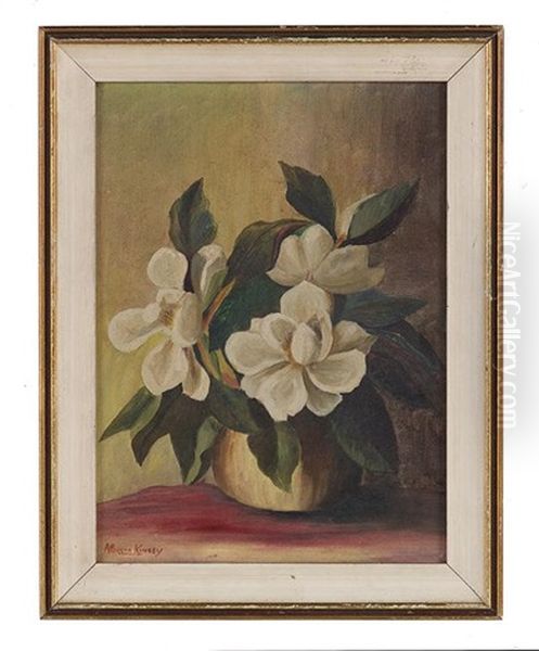 Magnolias In A Vase Oil Painting by Alberta Kinsey