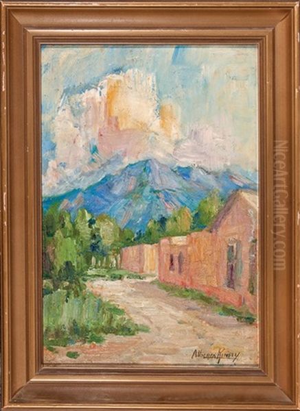 A Street Scene In Taos by Alberta Kinsey