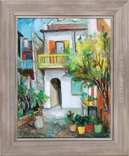 French Quarter Courtyard by Alberta Kinsey