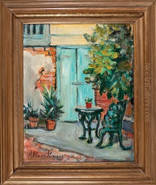 The Blue Door, French Quarter Courtyard by Alberta Kinsey