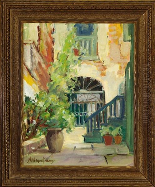 French Quarter Courtyard by Alberta Kinsey