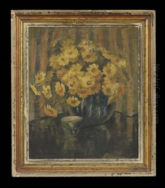 Still Life With Yellow Flowers Oil Painting by Alberta Kinsey