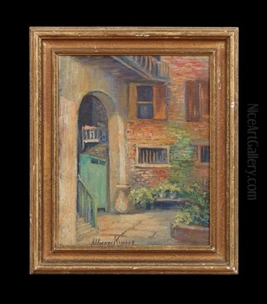 New Orleans Courtyard Oil Painting by Alberta Kinsey