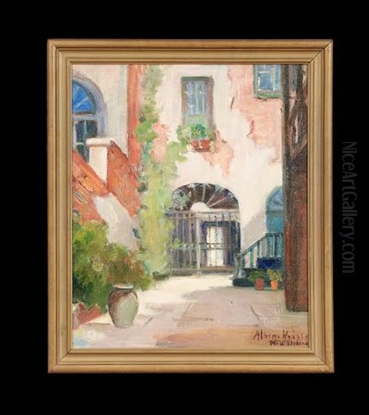 Old Courtyard, Vieux Carre, New Orleans Oil Painting by Alberta Kinsey