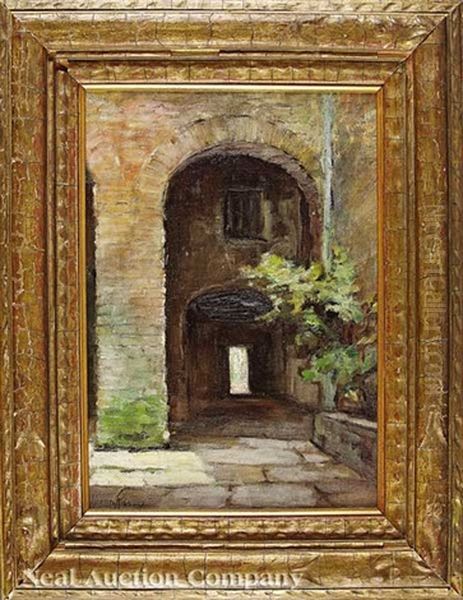 French Quarter Doorway Oil Painting by Alberta Kinsey