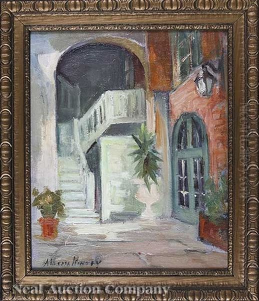 Brulatour Courtyard Oil Painting by Alberta Kinsey