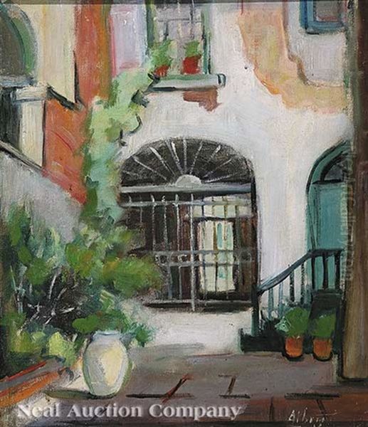 Vieux Carre Patio Oil Painting by Alberta Kinsey