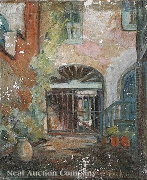 Brulatour Courtyard Oil Painting by Alberta Kinsey