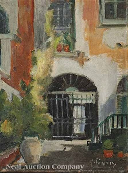 Brulatour Courtyard Oil Painting by Alberta Kinsey