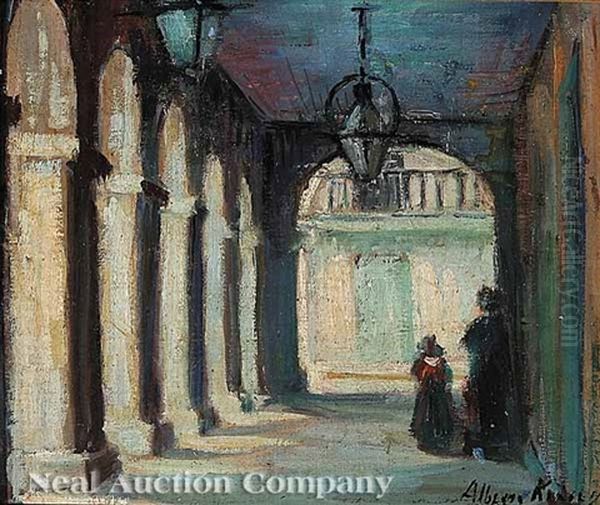 Under The Cabildo's Arcade, Jackson Square, French Quarter Oil Painting by Alberta Kinsey