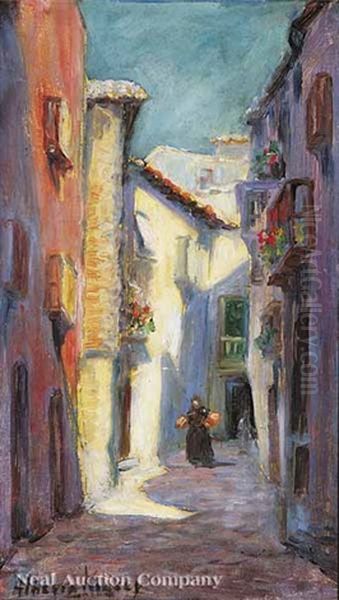 Mexican Street Scene Oil Painting by Alberta Kinsey