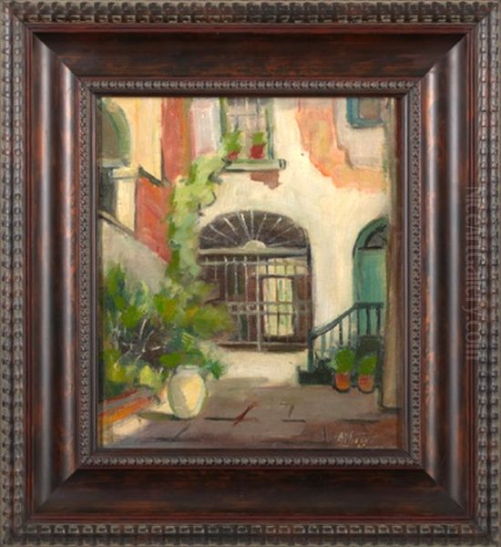 French Quarter Courtyard by Alberta Kinsey