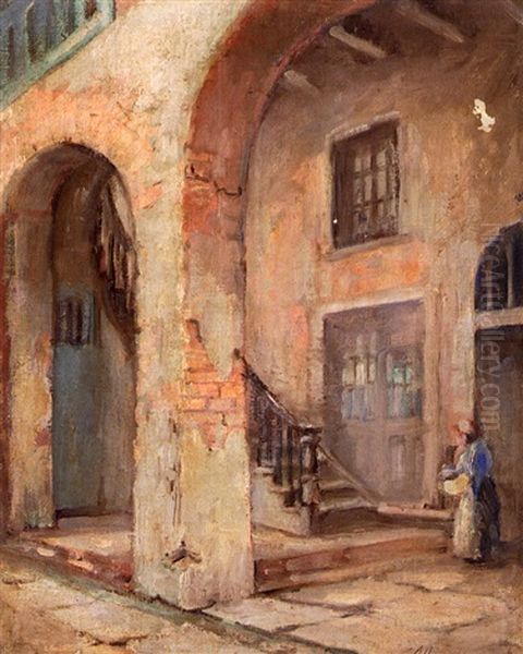 French Quarter Courtyard by Alberta Kinsey