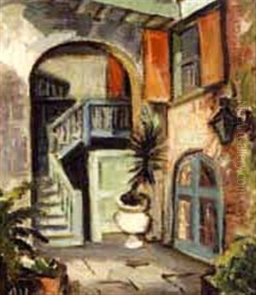 Arts And Crafts Courtyard, French Quarter by Alberta Kinsey